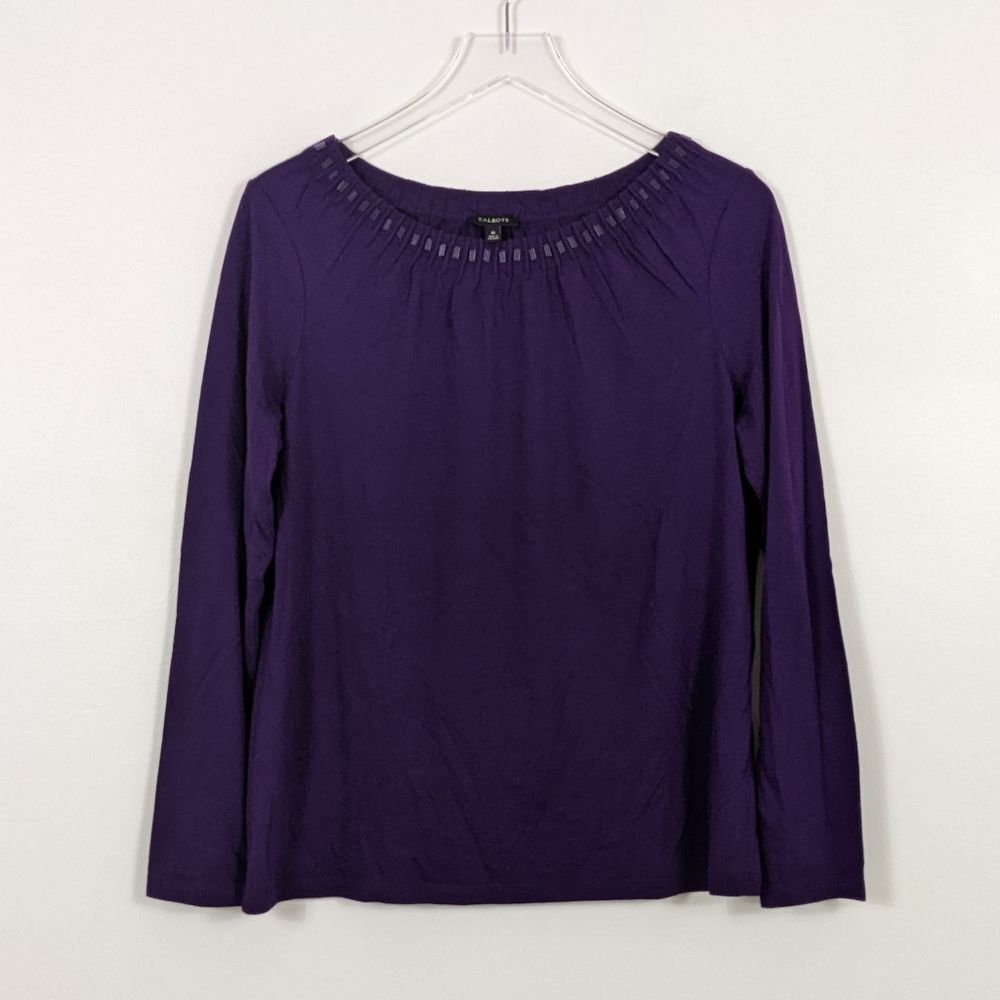Talbots Purple Sequin Shirt Women's Medium